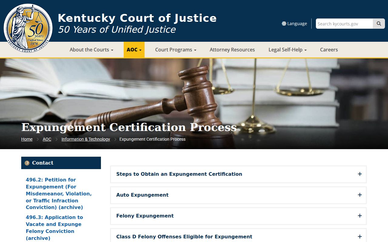 Livingston County criminal record expungement process
