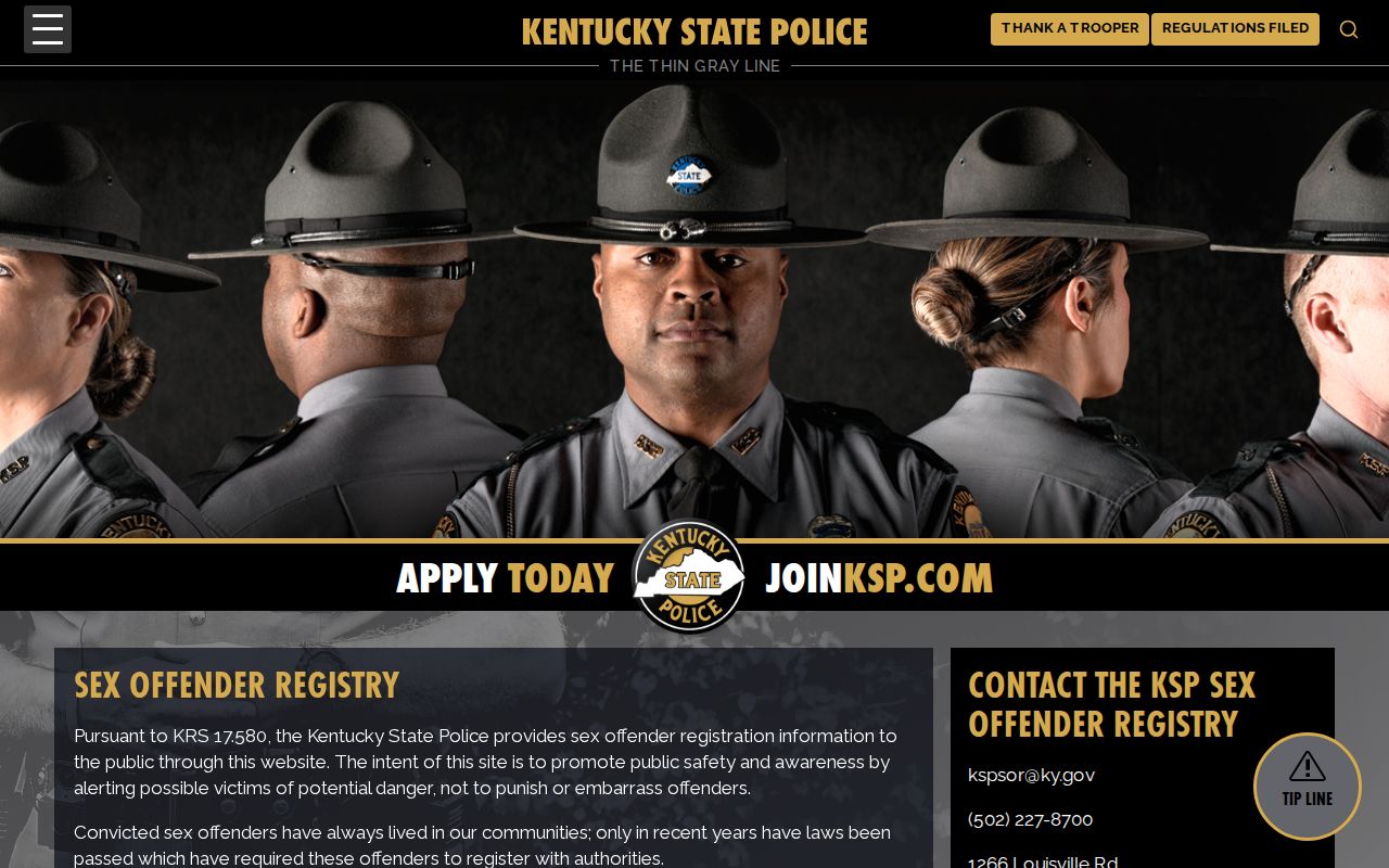 Livingston County sex offender registry information from Kentucky State Police